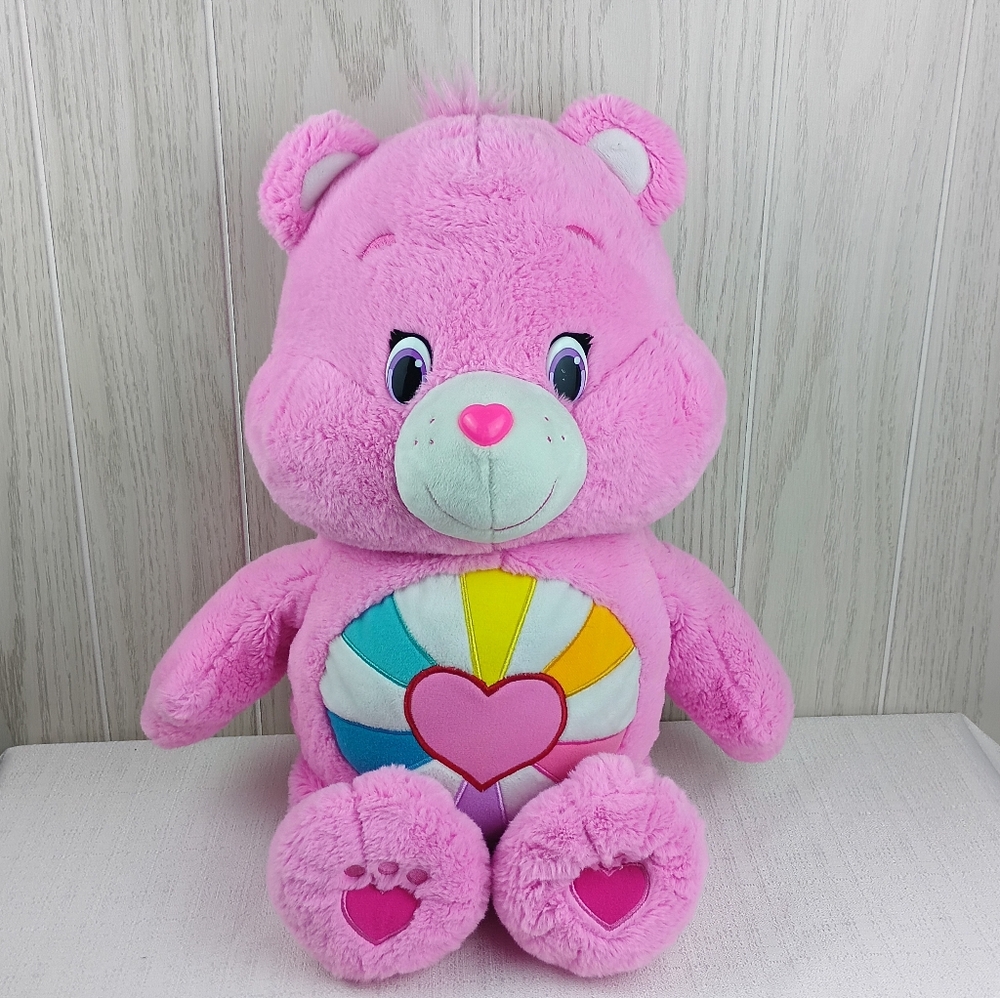 Care Bears Hopeful Heart 20" Plush Stuffed Animal Pink/Rainbow/Hearts 2015.  Pre